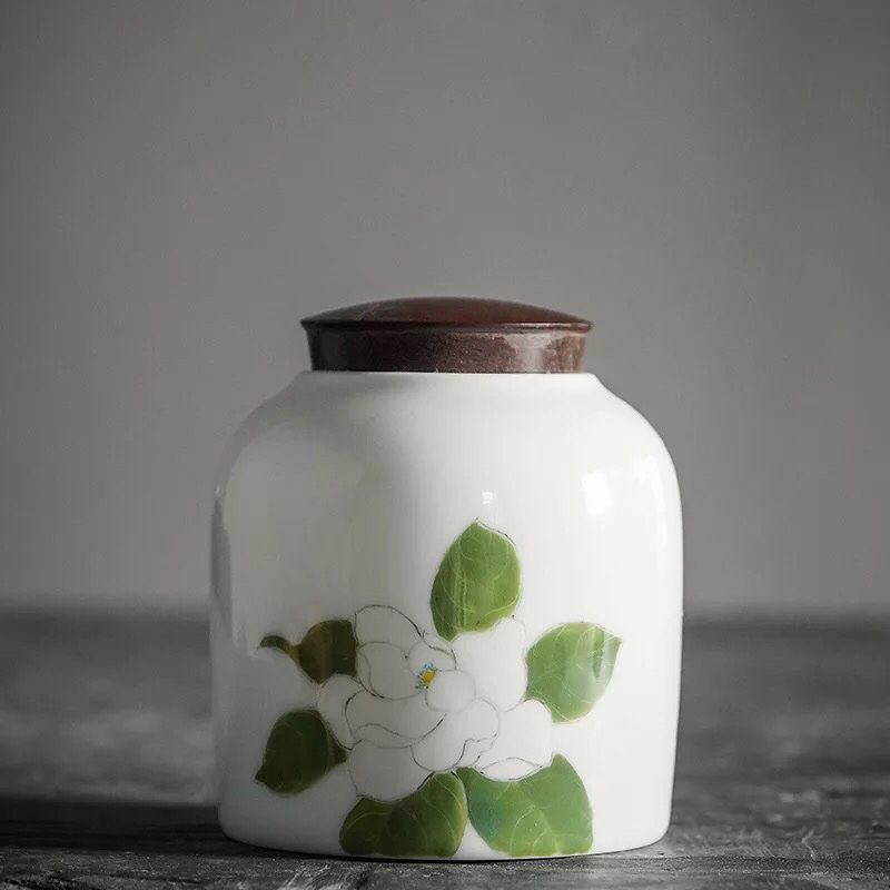Hũ Trà Họa Tiết Vẽ Tay