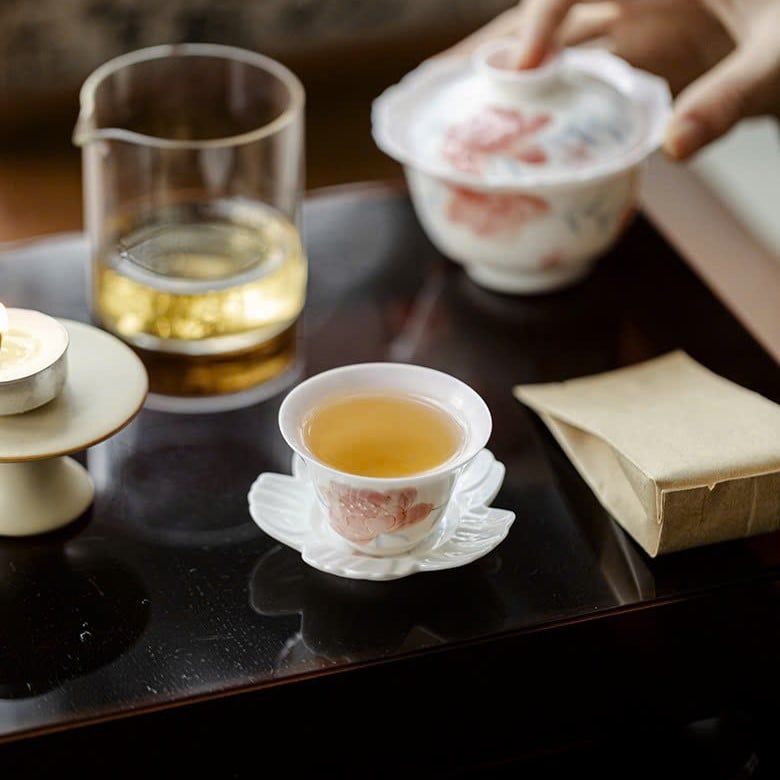 Set Tách Trà Hoa Mẫu Đơn