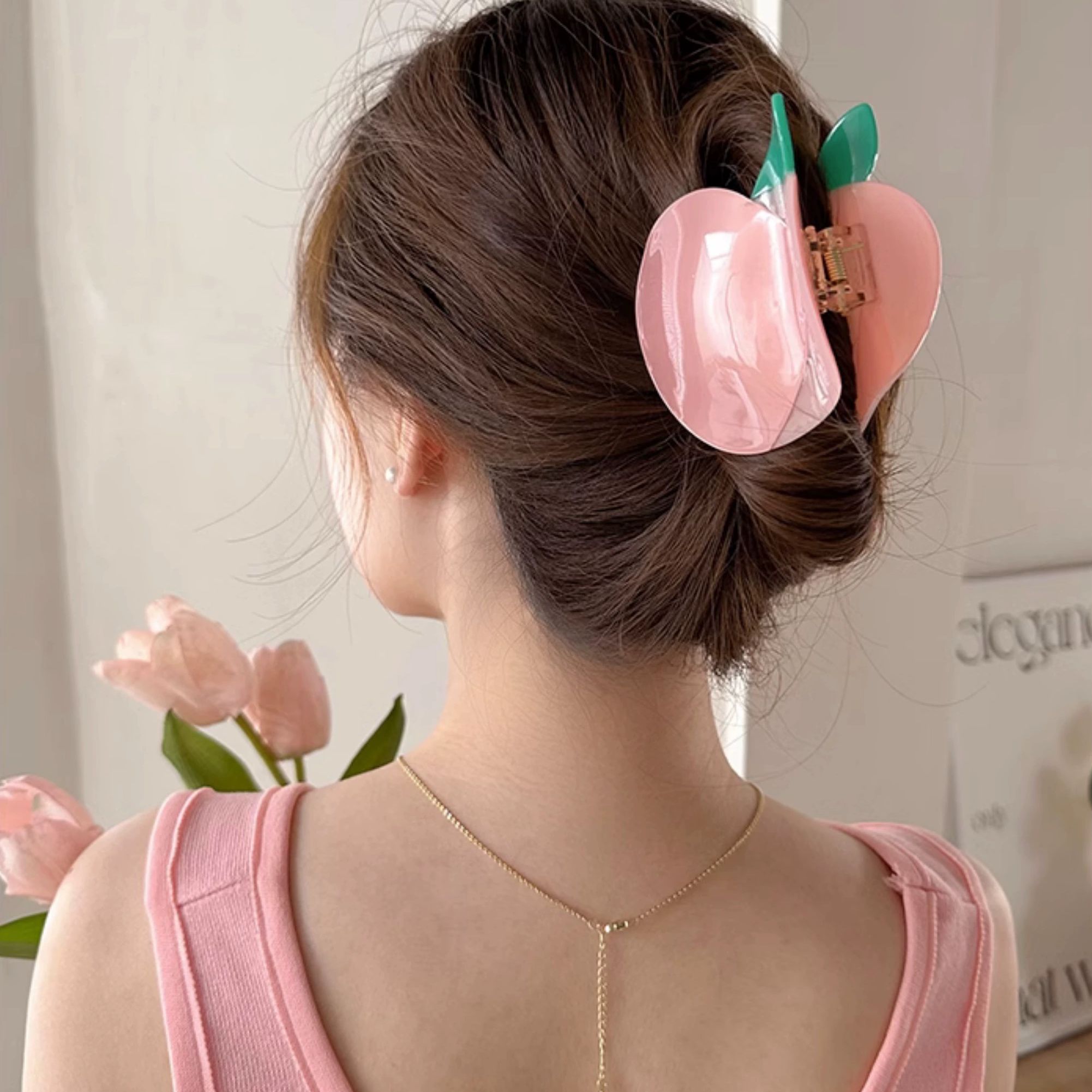Kẹp Tóc Đào Hồng