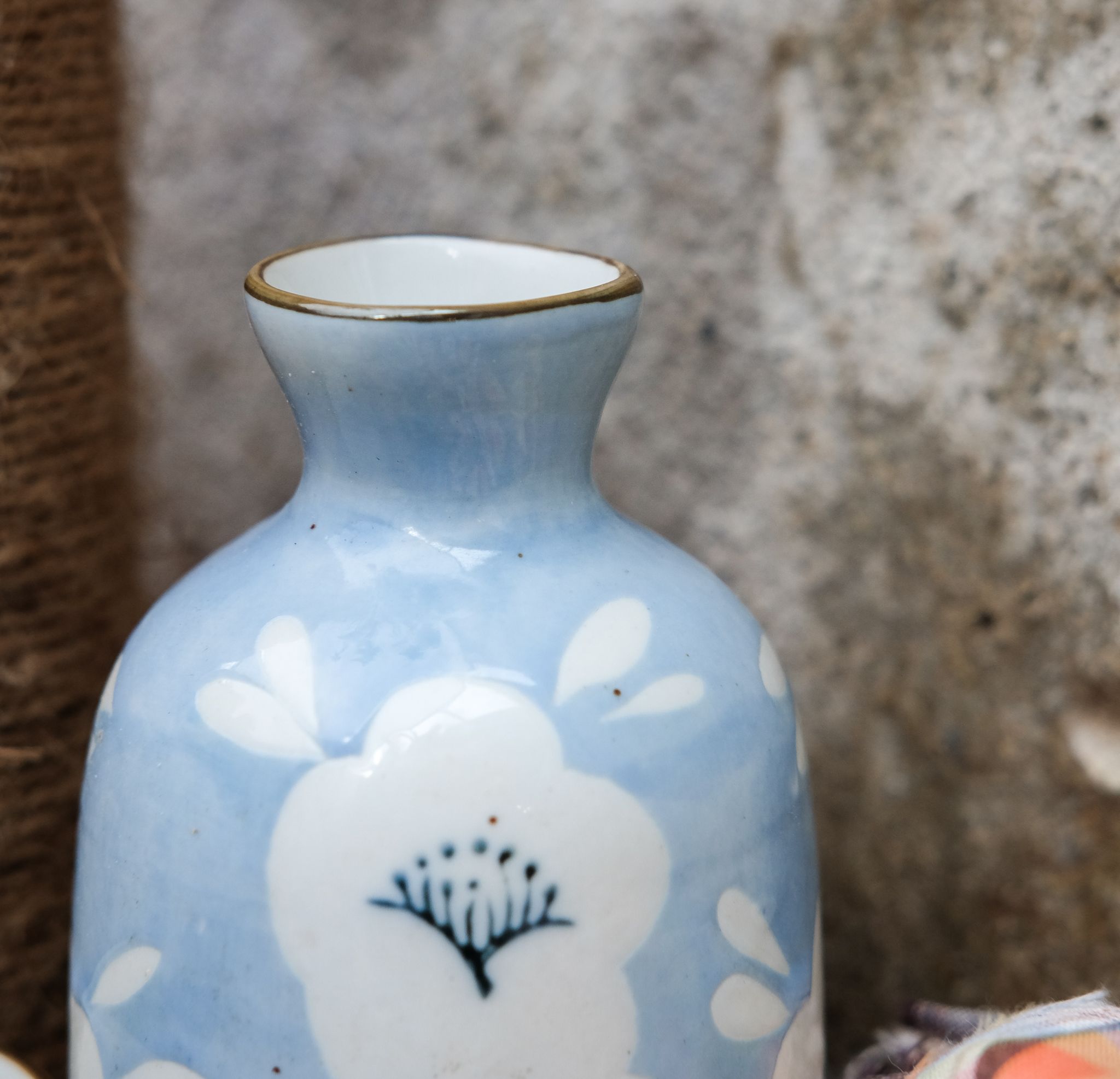 Bộ rót rượu hoa xanh