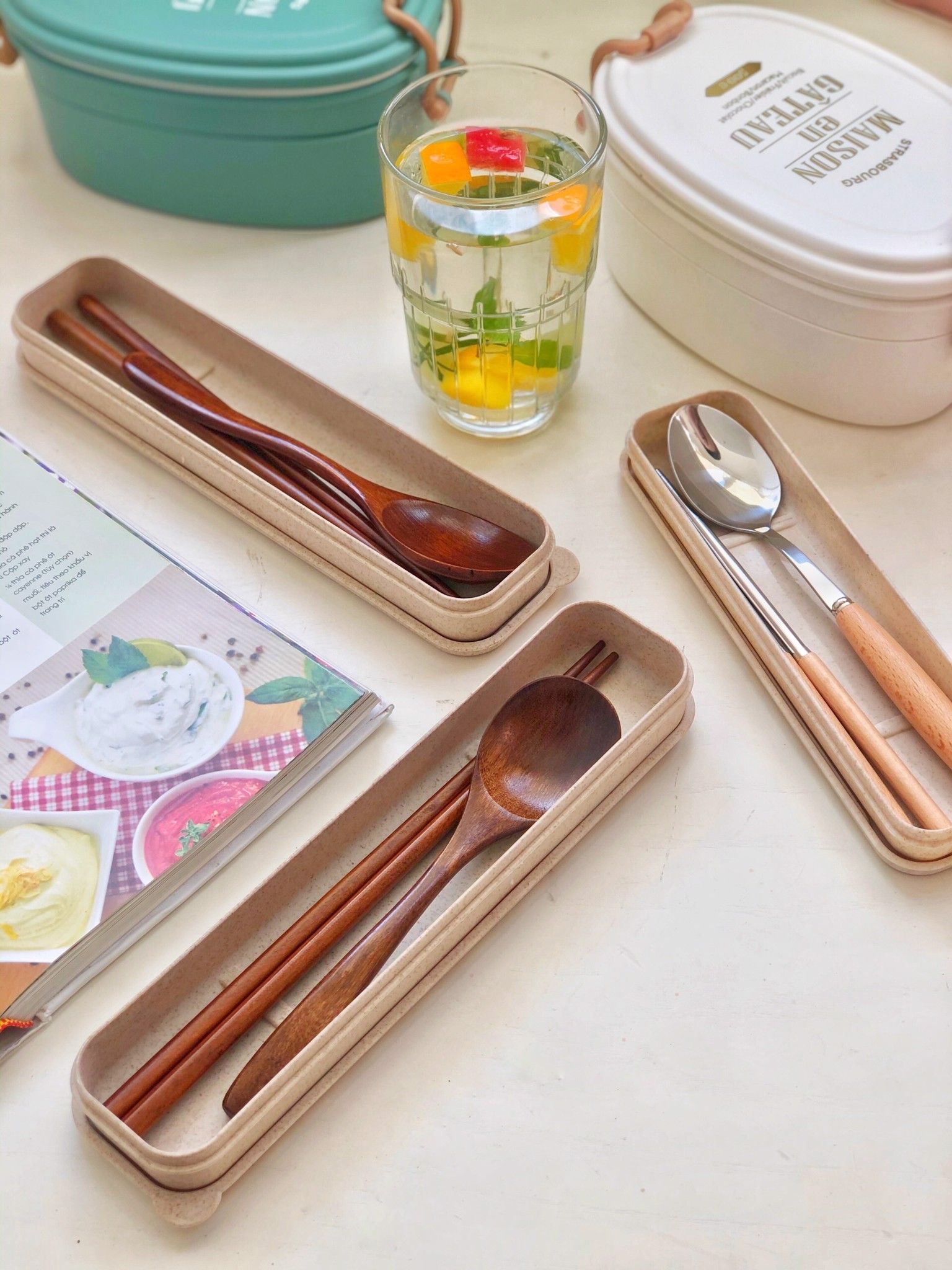 Set Thìa Đũa Gỗ (Kèm Hộp)