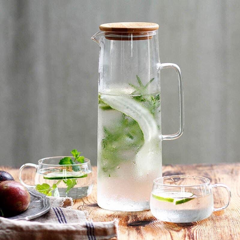 Bình Thủy Tinh Nắp Gỗ 1500ml