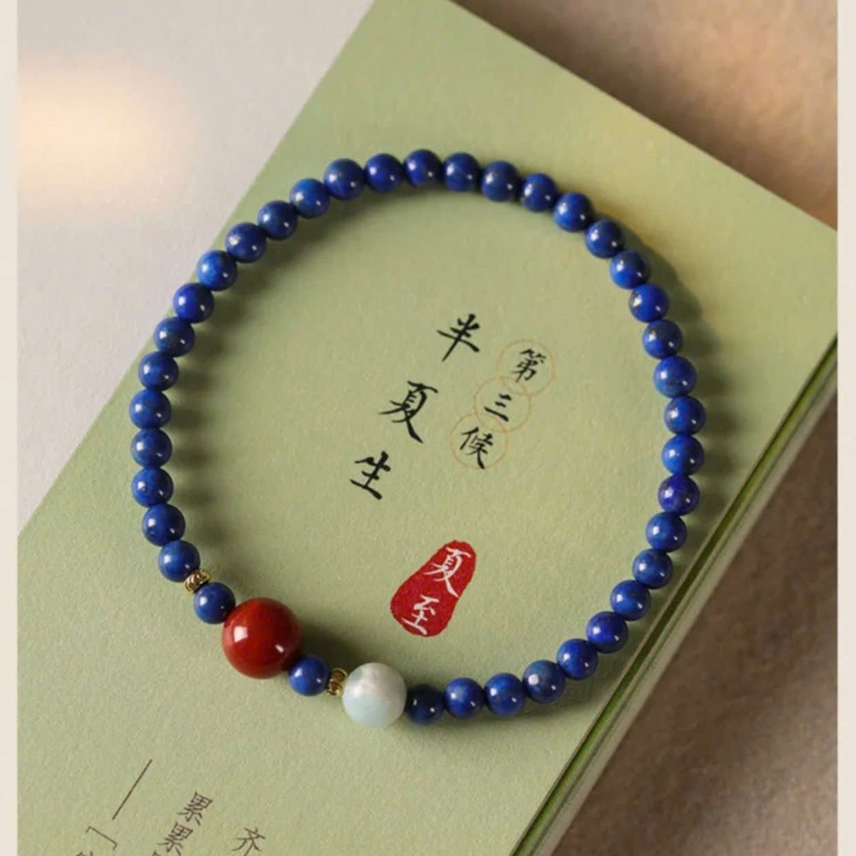 Vòng Tay Lưu Ly Chu Sa Hạt