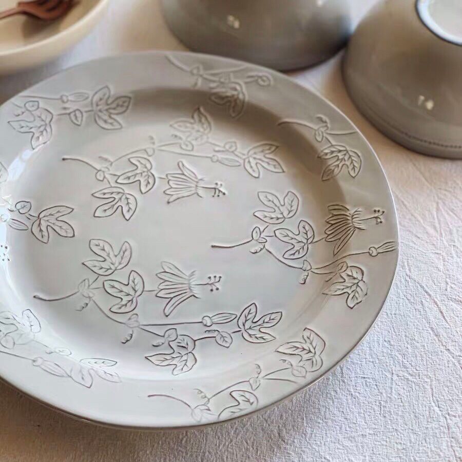 Đĩa Sứ Họa Tiết Hoa