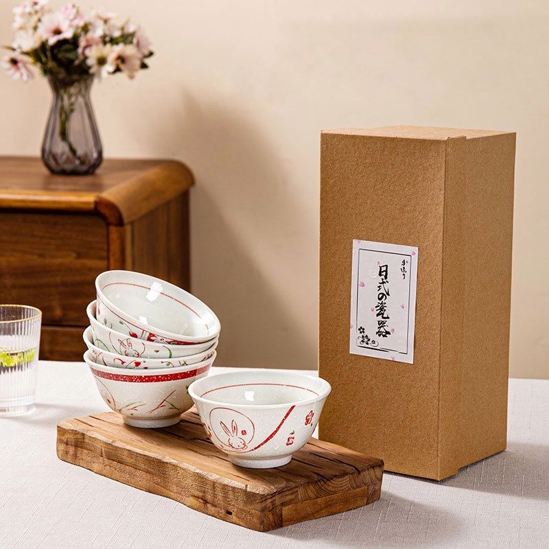 Set Bát Sứ Thỏ Ngọc Tuyết