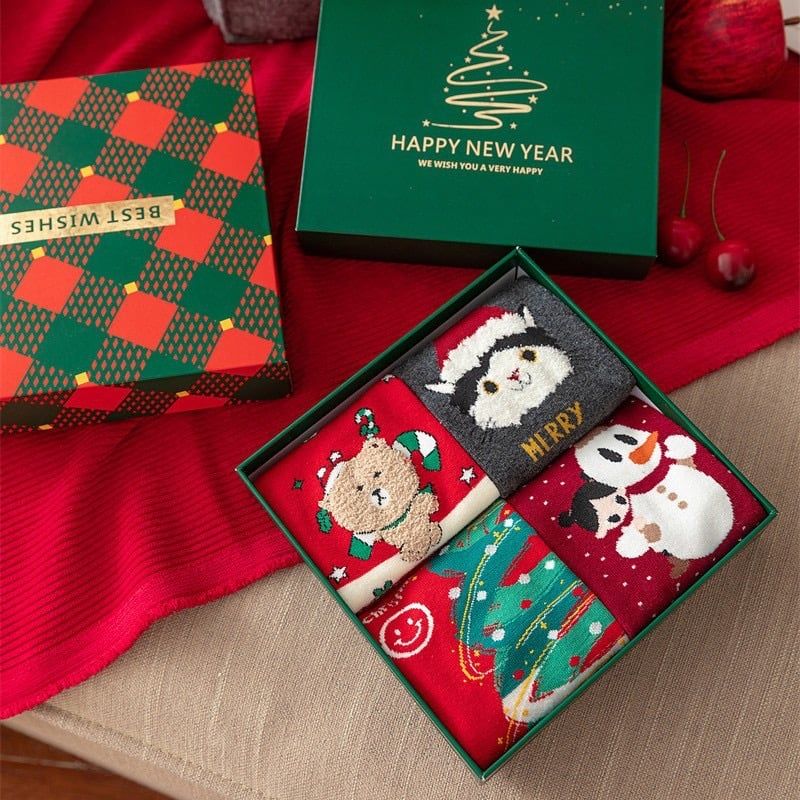 Set 4 Tất Cotton Xmas