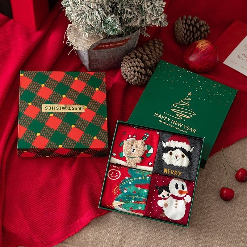 Set 4 Tất Cotton Xmas
