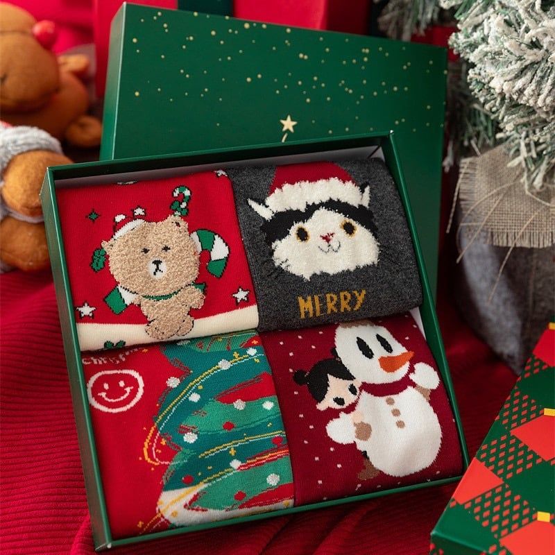 Set 4 Tất Cotton Xmas