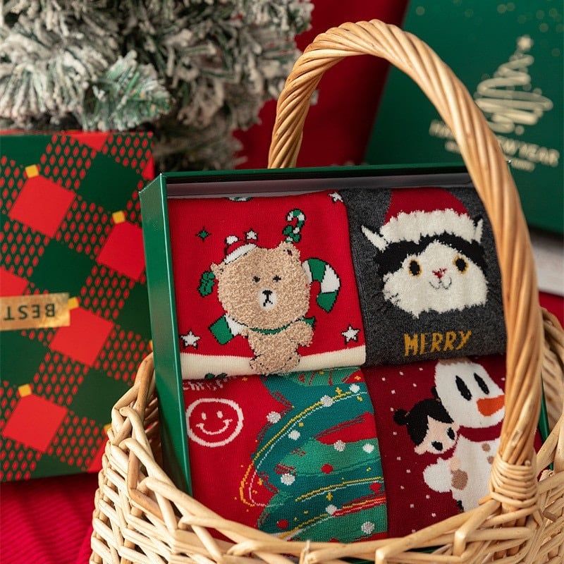 Set 4 Tất Cotton Xmas