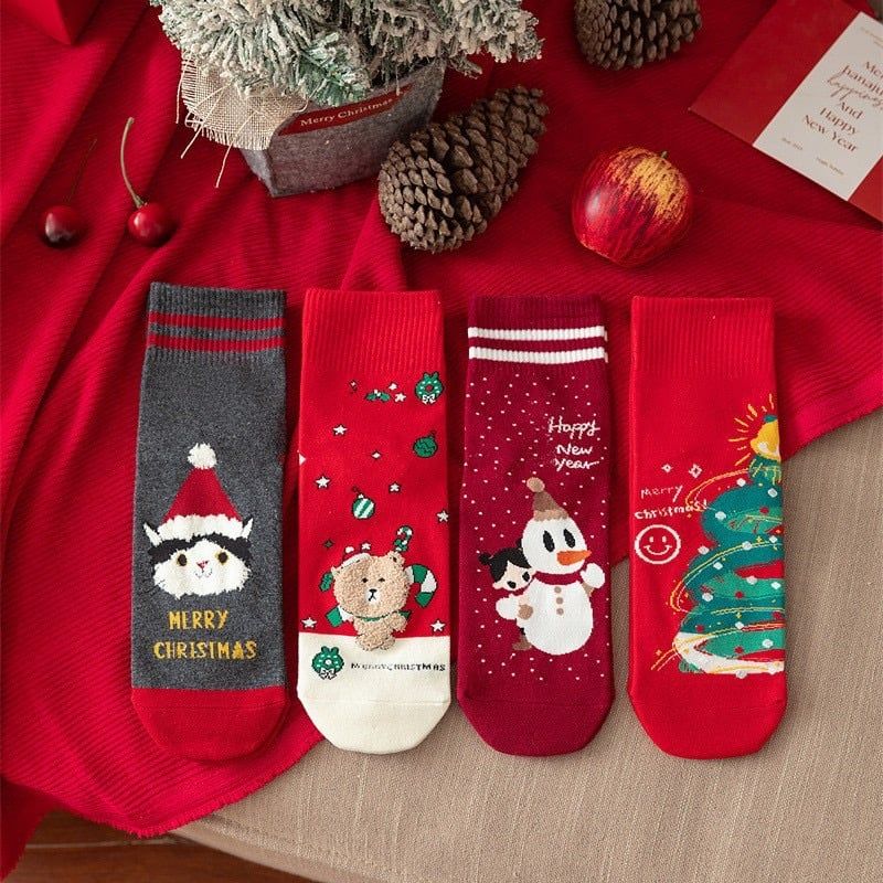 Set 4 Tất Cotton Xmas