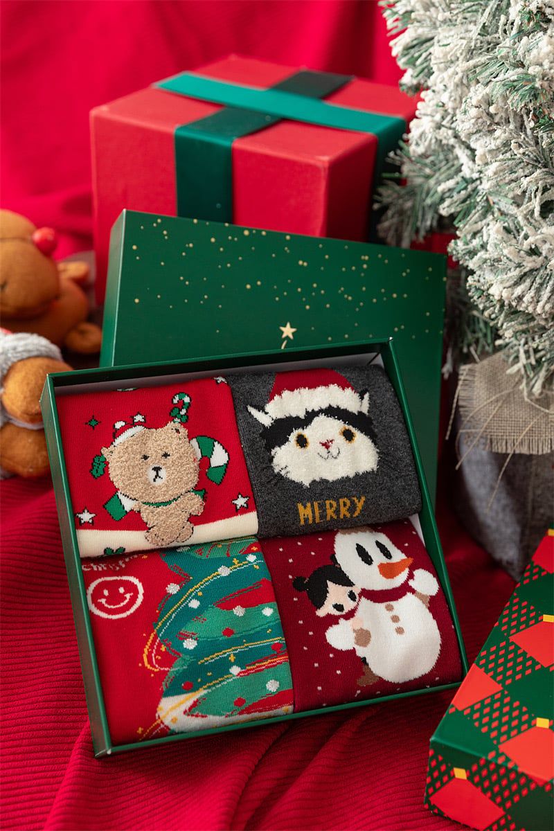 Set 4 Tất Cotton Xmas
