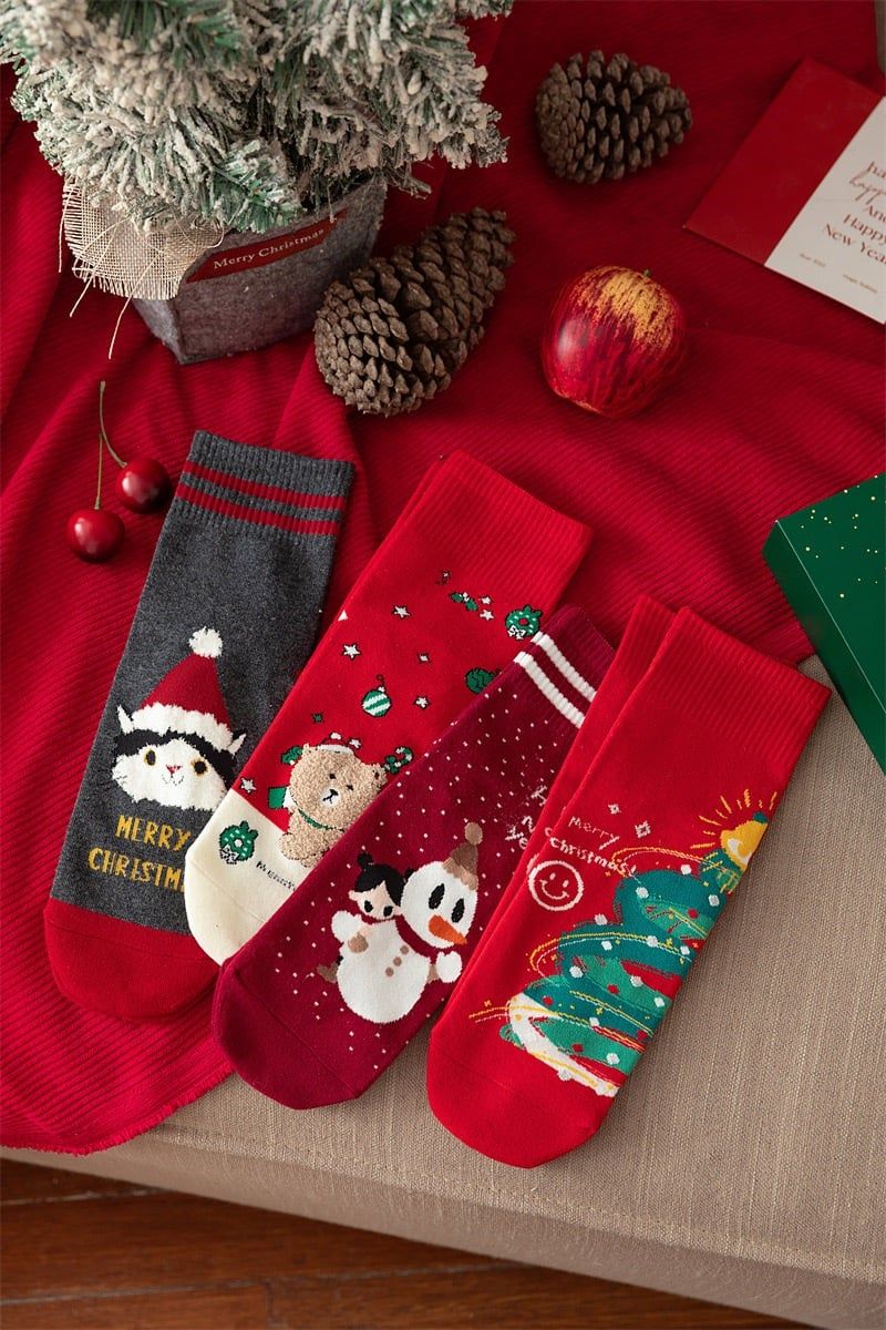 Set 4 Tất Cotton Xmas