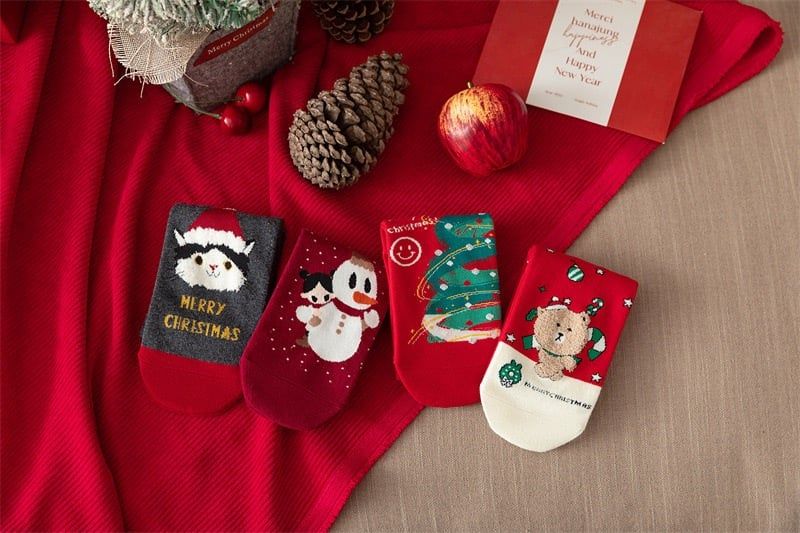 Set 4 Tất Cotton Xmas