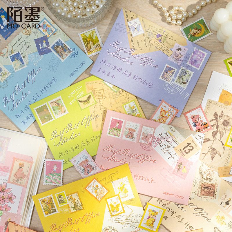 Set Tem Bưu Điện Trang Trí Retro