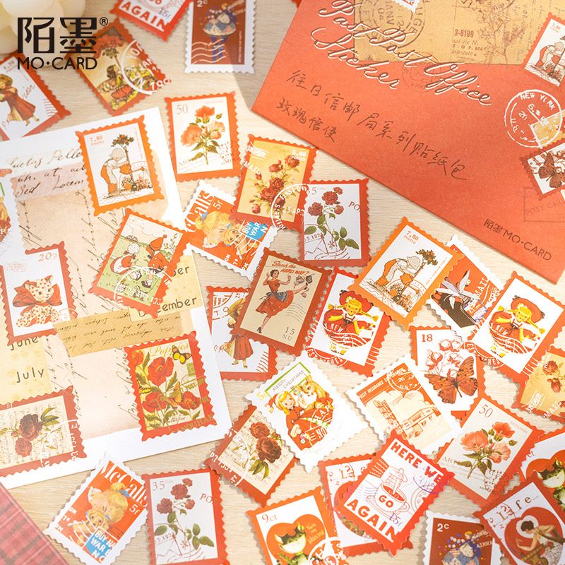 Set Tem Bưu Điện Trang Trí Retro