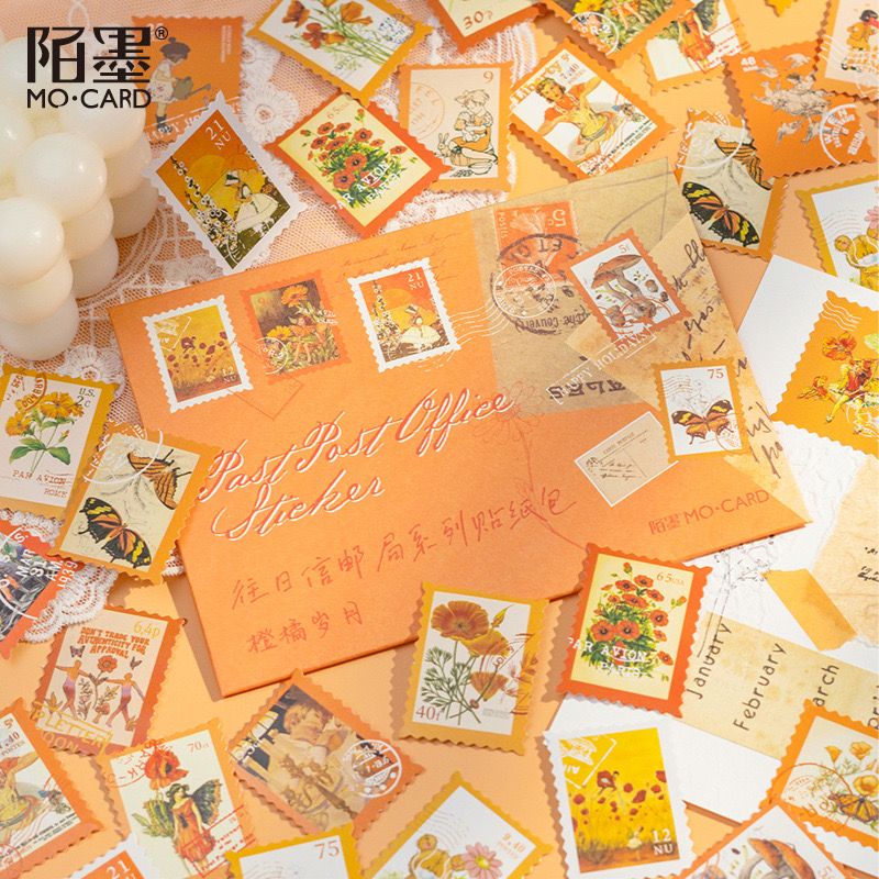 Set Tem Bưu Điện Trang Trí Retro
