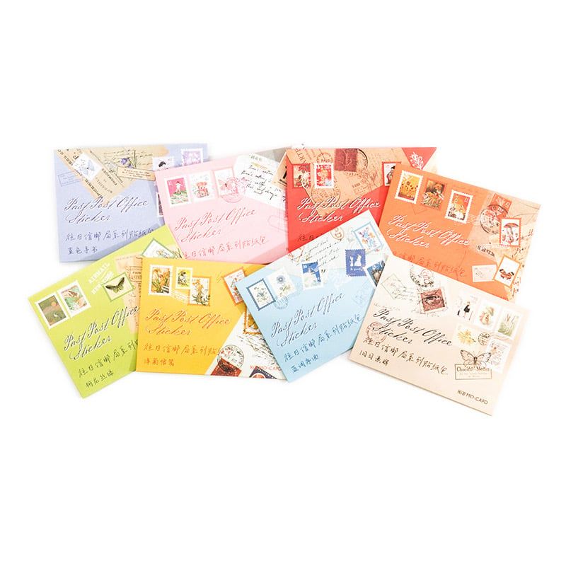 Set Tem Bưu Điện Trang Trí Retro