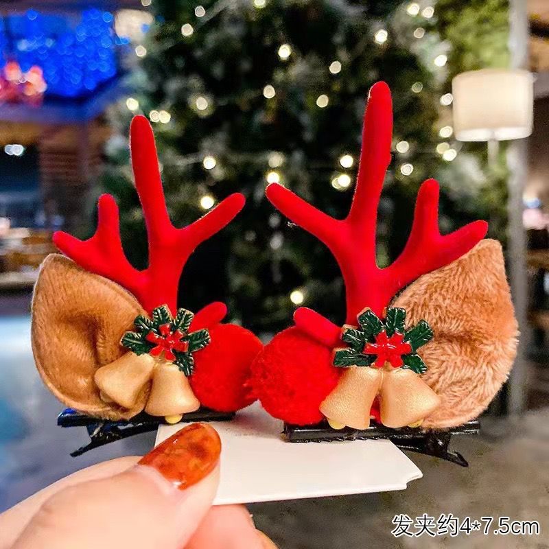 Kẹp Tóc Nhung Hươu Xmas
