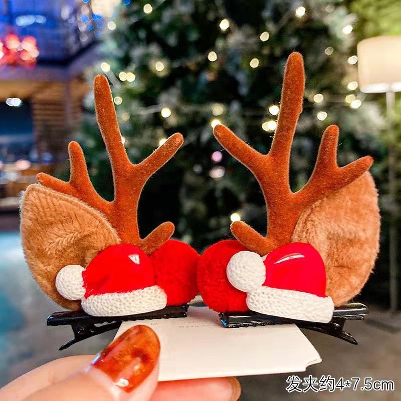 Kẹp Tóc Nhung Hươu Xmas