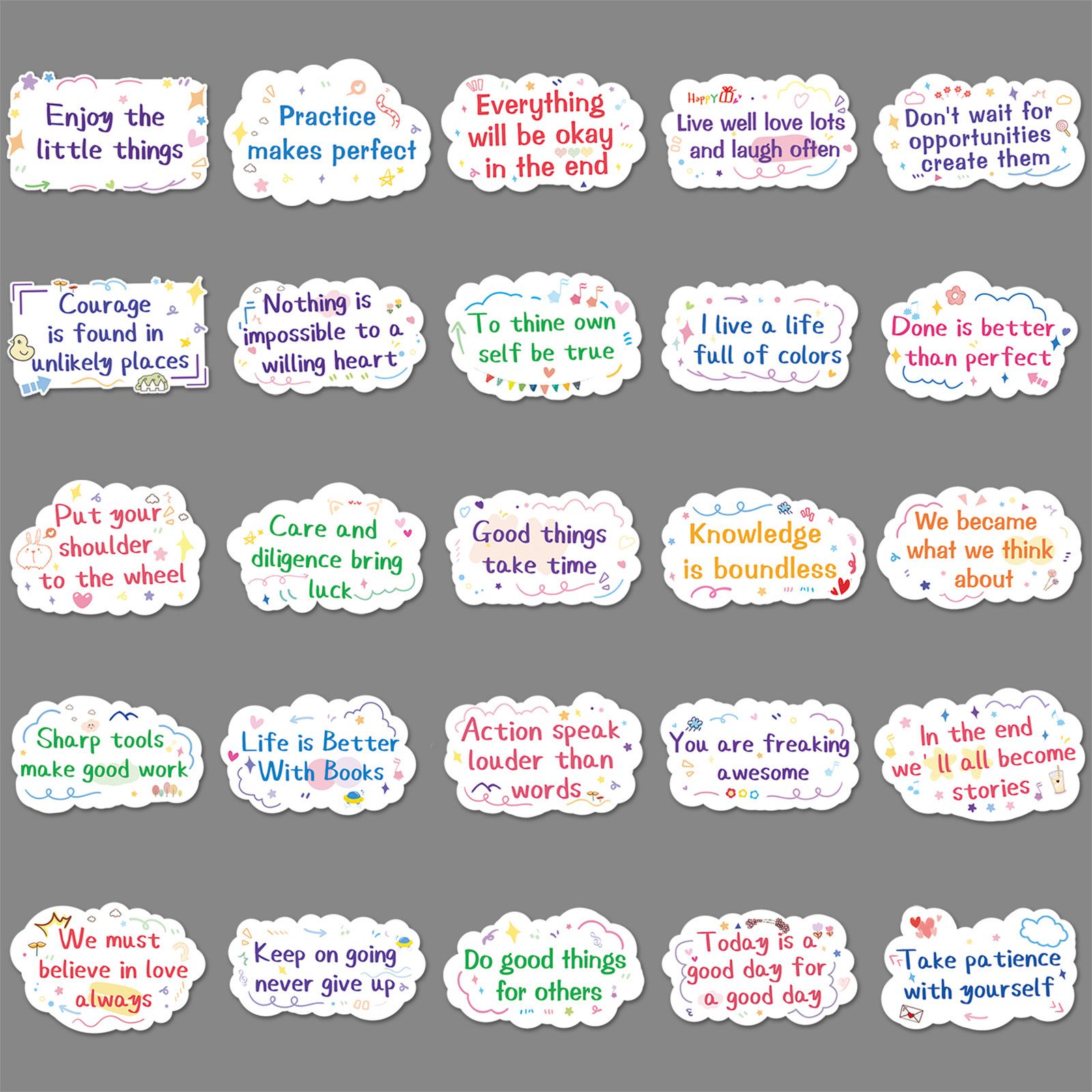 Sticker 50 Câu Tiếng Anh Truyền Cảm Hứng