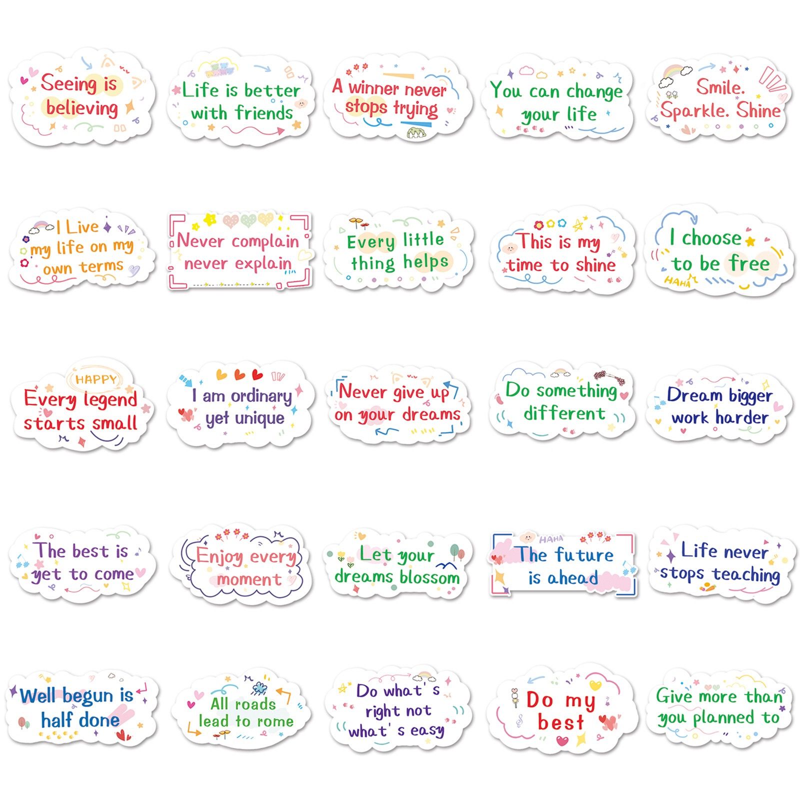 Sticker 50 Câu Tiếng Anh Truyền Cảm Hứng
