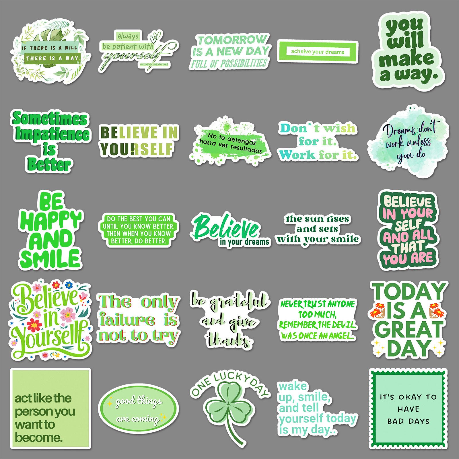 Set 50 Sticker Truyền Cảm Hứng Tiếng Anh
