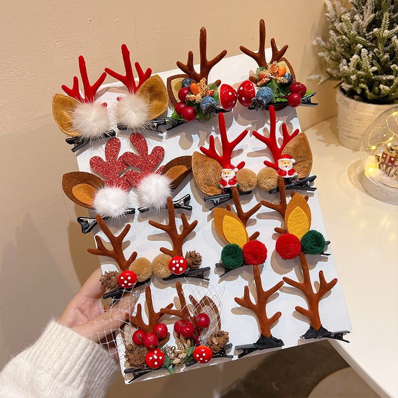Kẹp Tóc Nhung Hươu Xmas