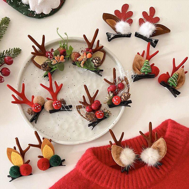 Kẹp Tóc Nhung Hươu Xmas
