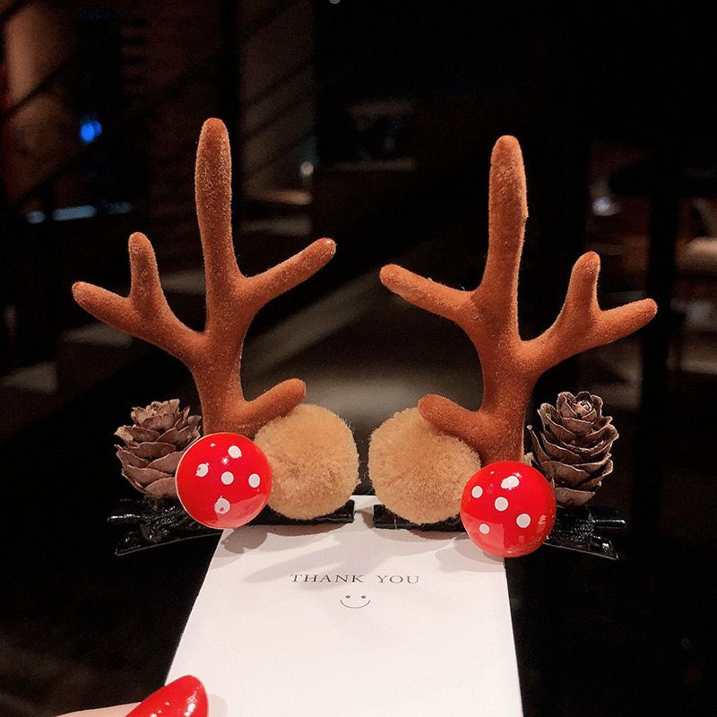 Kẹp Tóc Nhung Hươu Xmas