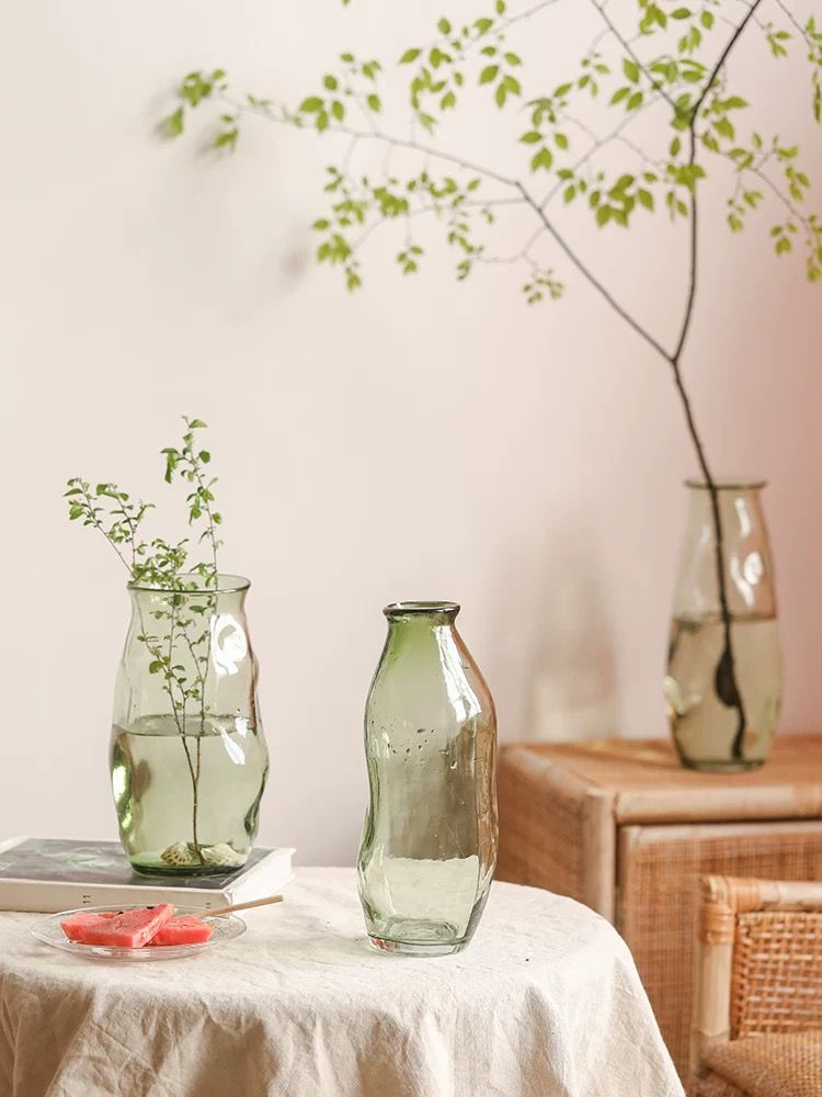 Bình Hoa Thuỷ Tinh Xanh Nhạt