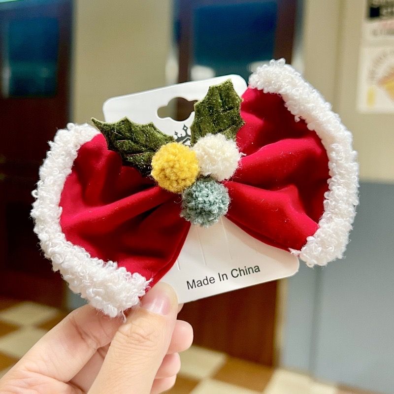 Kẹp Tóc Xmas Đỏ Tuyết