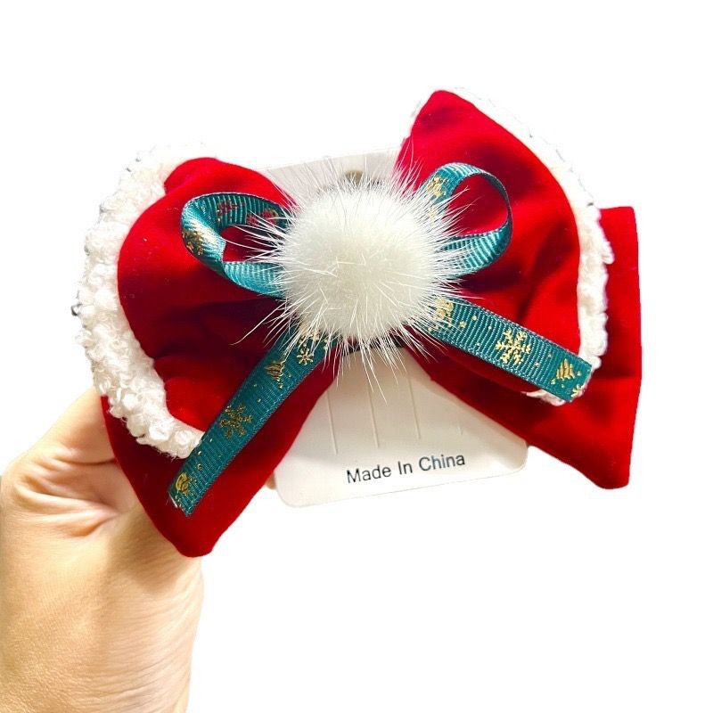 Kẹp Tóc Xmas Đỏ Tuyết