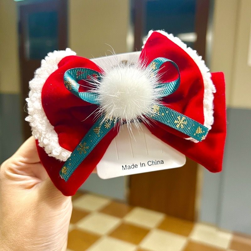 Kẹp Tóc Xmas Đỏ Tuyết