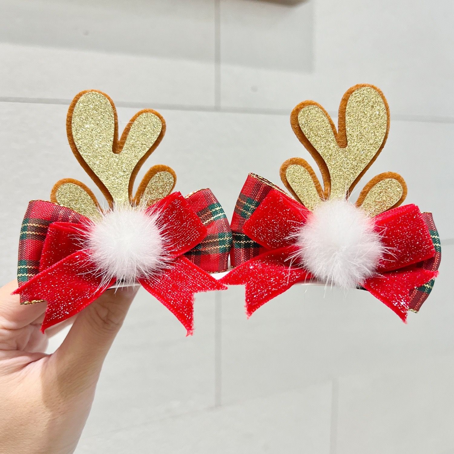 Kẹp Tóc Nhung Hươu Xmas