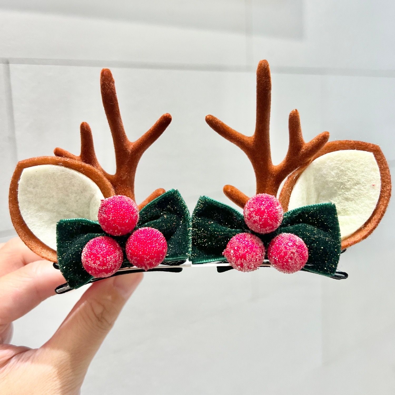 Kẹp Tóc Nhung Hươu Xmas