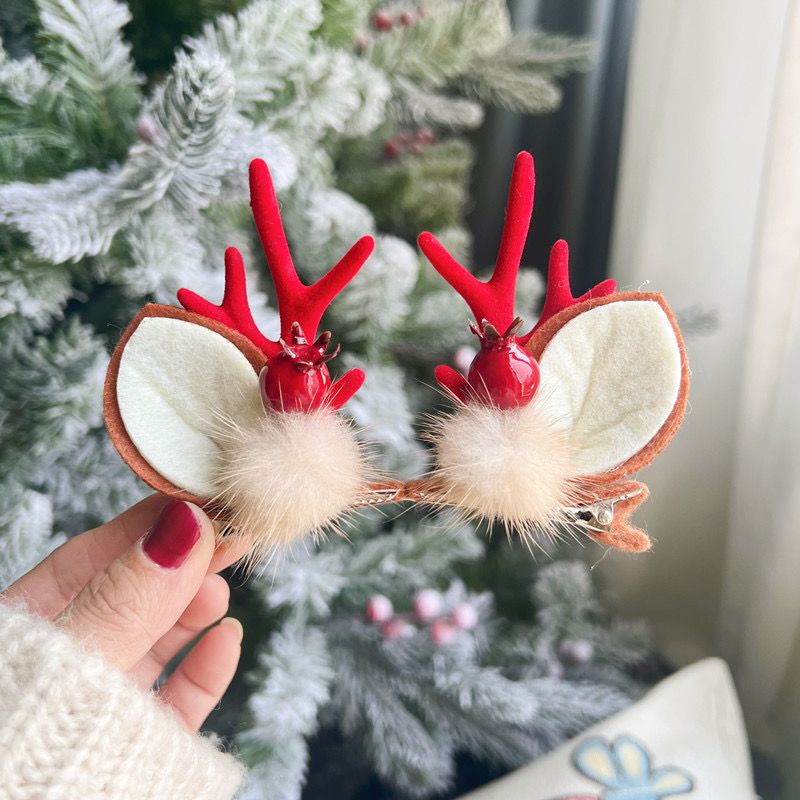 Kẹp Tóc Nhung Hươu Xmas