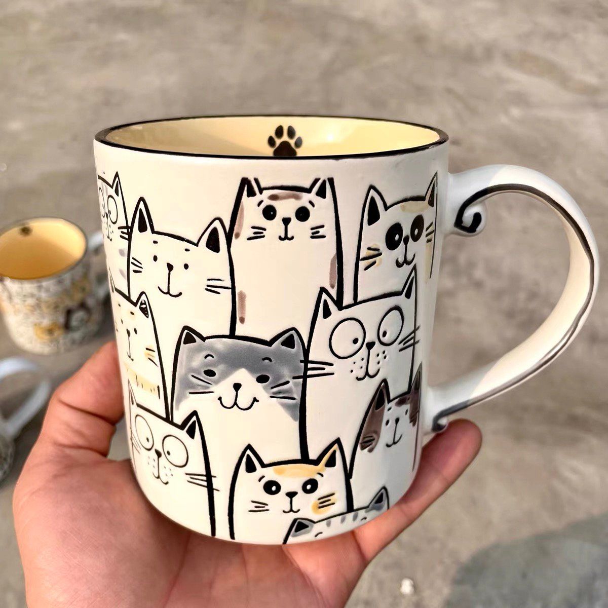 Cốc Gốm Gia Đình Mèo