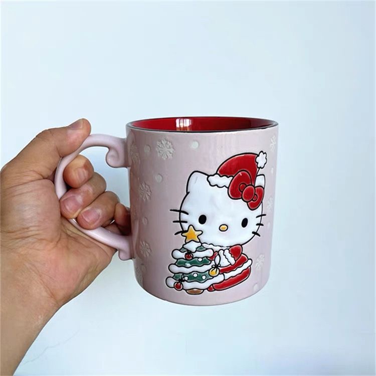 Cốc Gốm Hello Kitty Ôm Cây Thông
