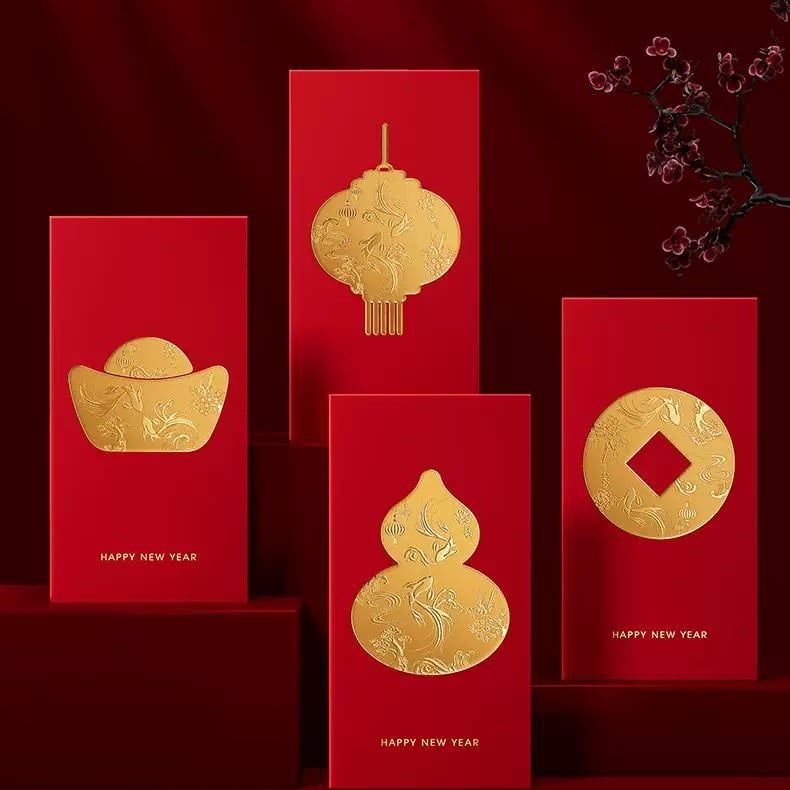 Phong Bao Lì Xì Đỏ In Nổi Cao Cấp