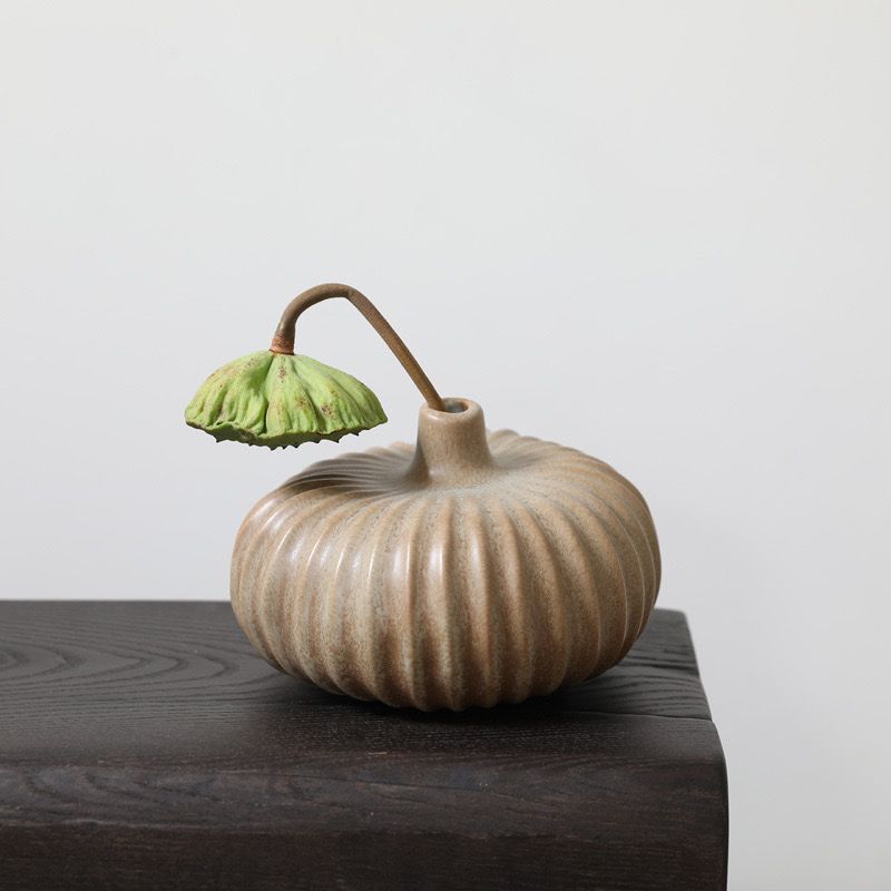 Bình Gốm Wabi-sabi Bí Ngô