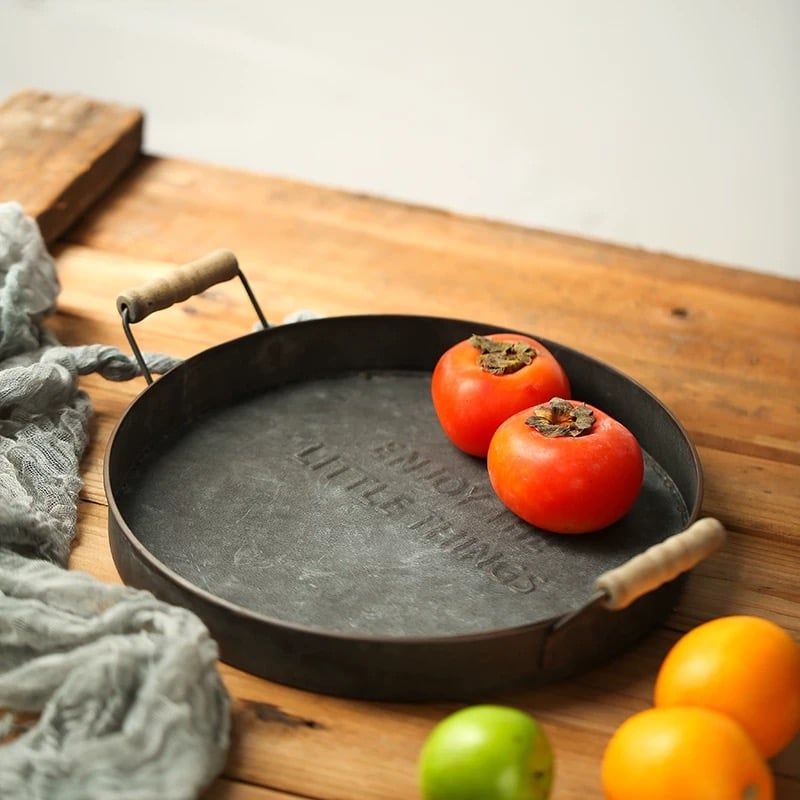 Khay Retro Tay Cầm Gỗ
