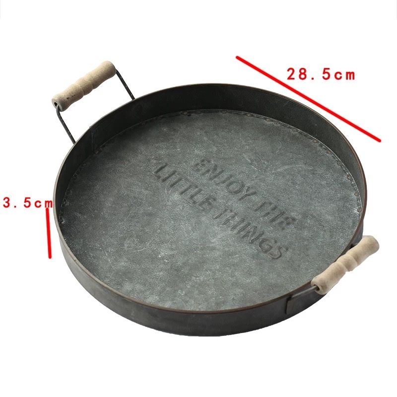 Khay Retro Tay Cầm Gỗ