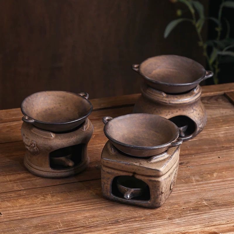 Bộ Bếp Gốm Thô Xông Thảo Mộc, Tinh Dầu