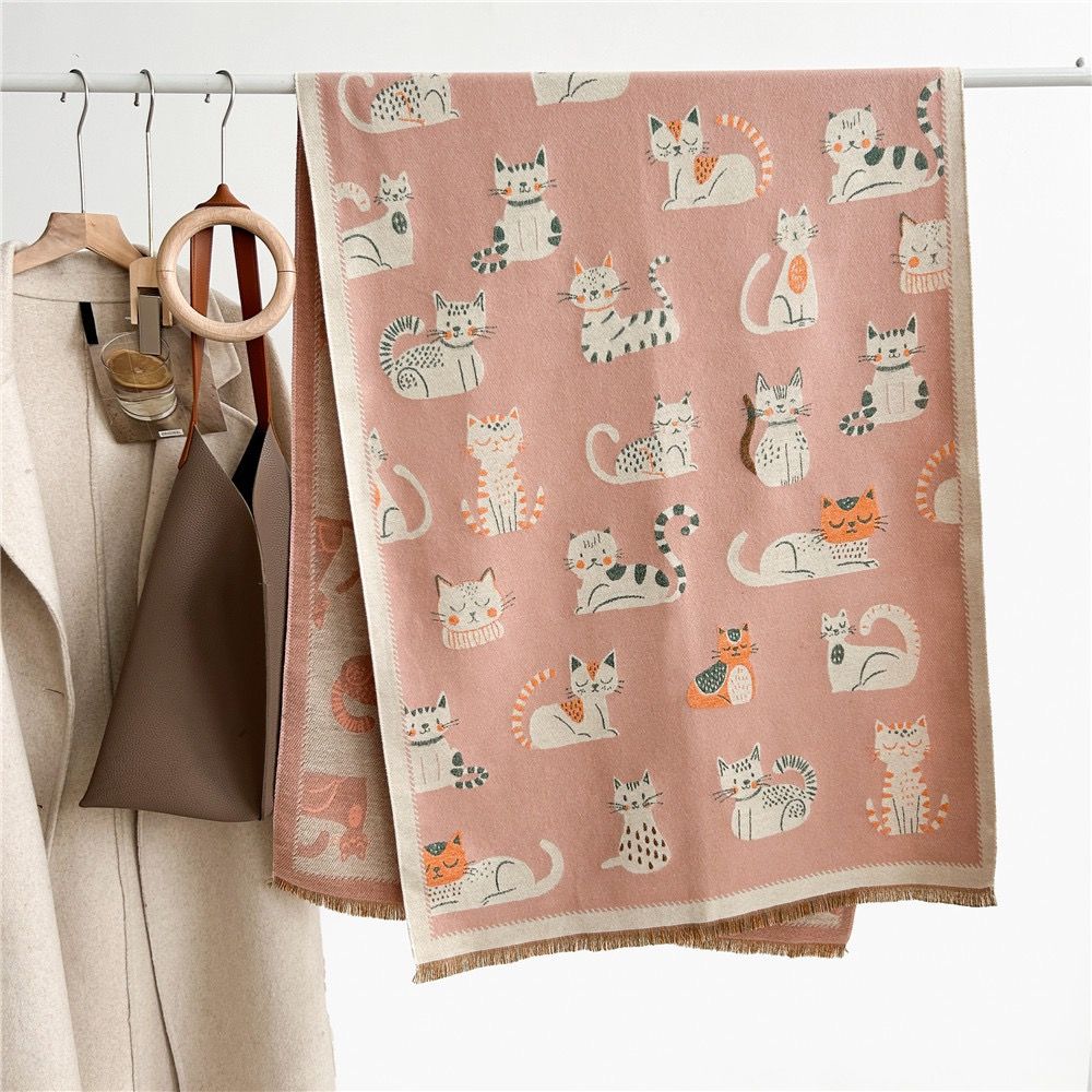 Khăn Choàng Mèo Hoạt Hình Cashmere