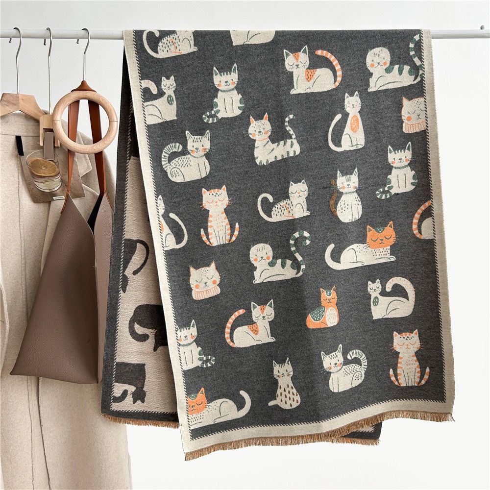 Khăn Choàng Mèo Hoạt Hình Cashmere