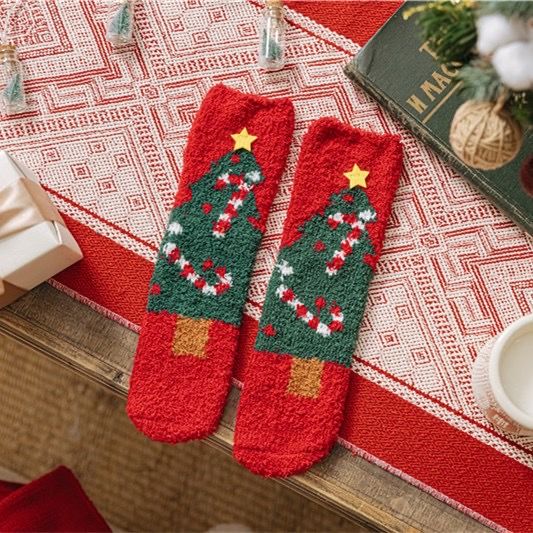 Tất Nhung San Hô Christmas Happy
