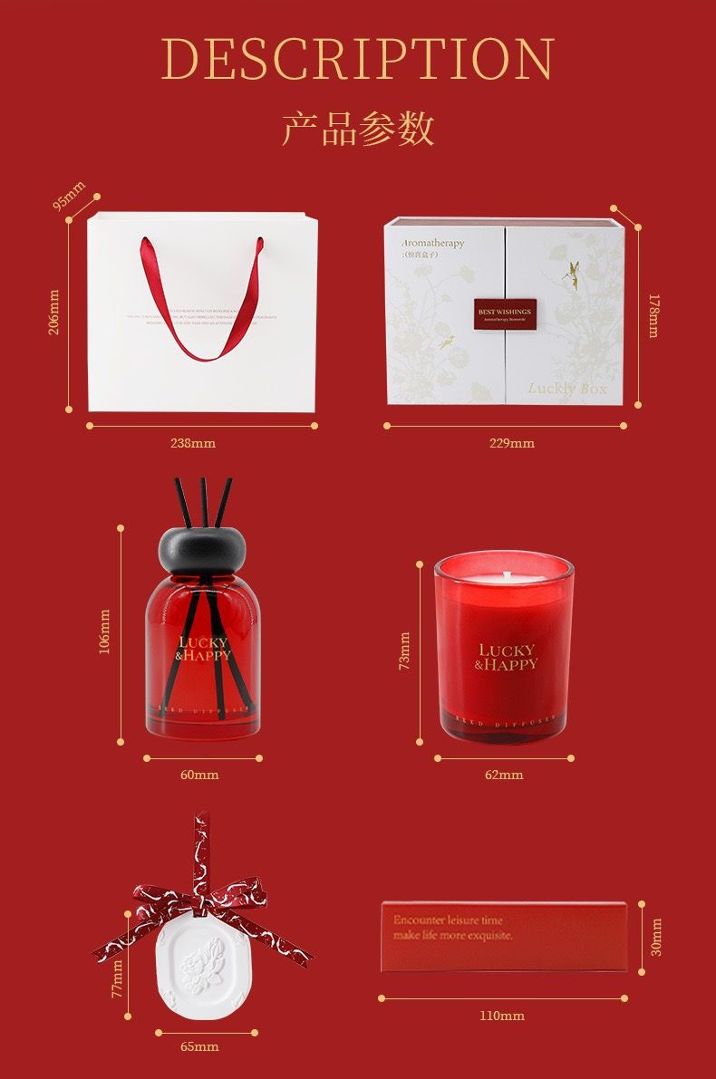 Gift Set Nến Thơm, Tinh Dầu Lucky & Happy