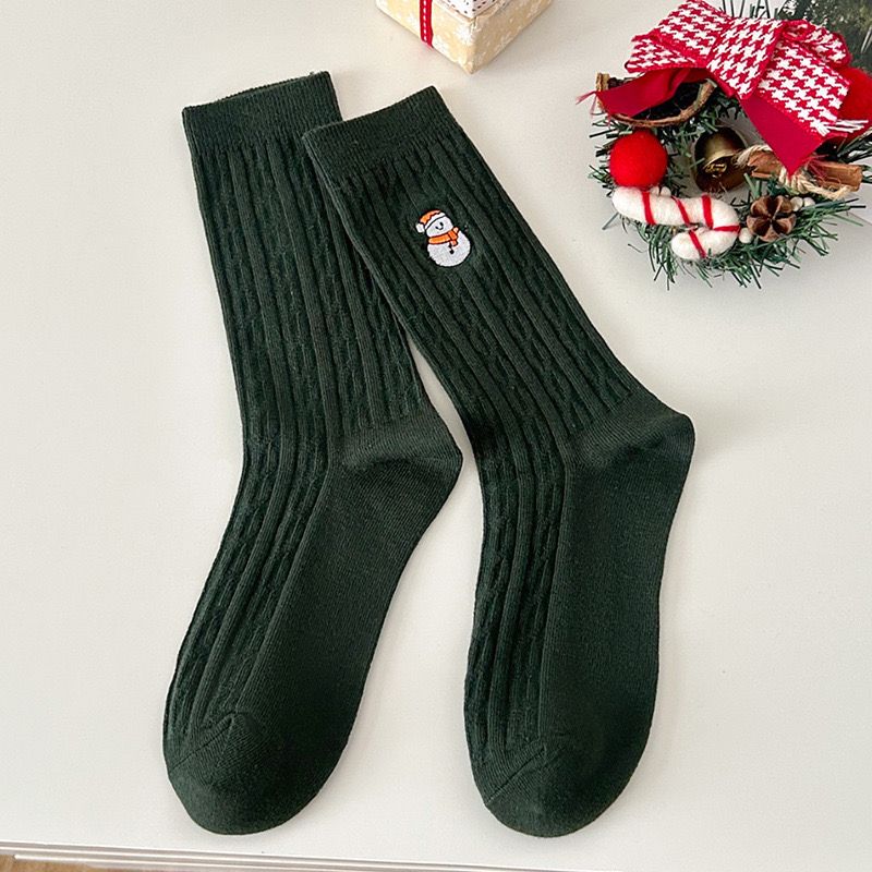 Tất Cotton Thêu Xmas