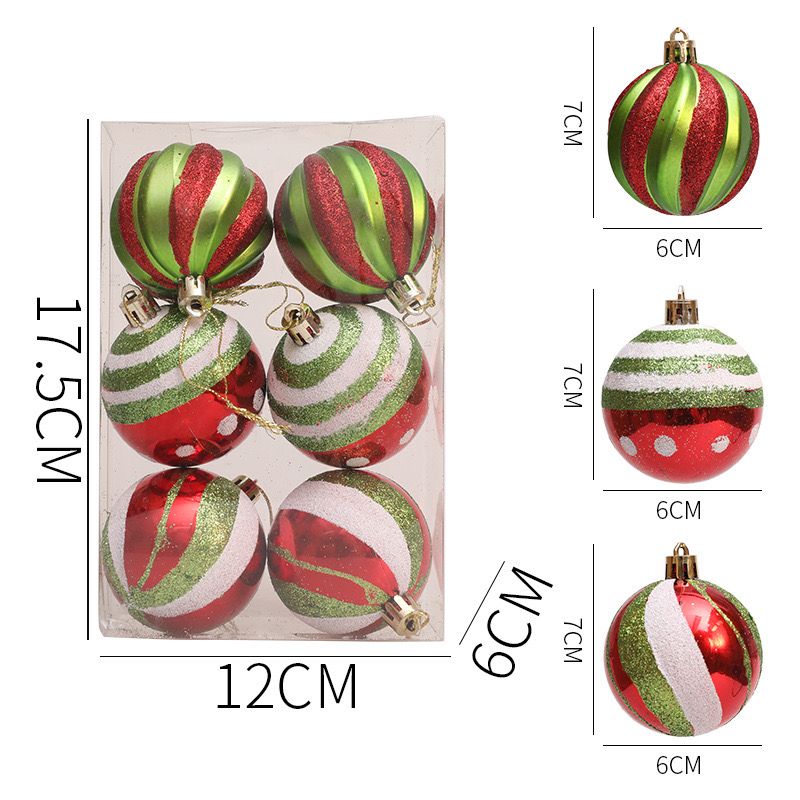 Hộp 6 Bóng Xmas Xoắn Ốc