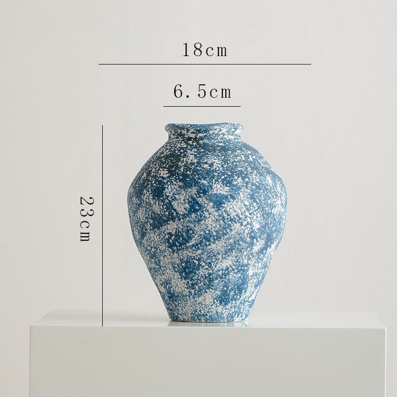 Bình Hoa Vẽ Tay Phong Cách Wabi-Sabi Thời Trung Cổ